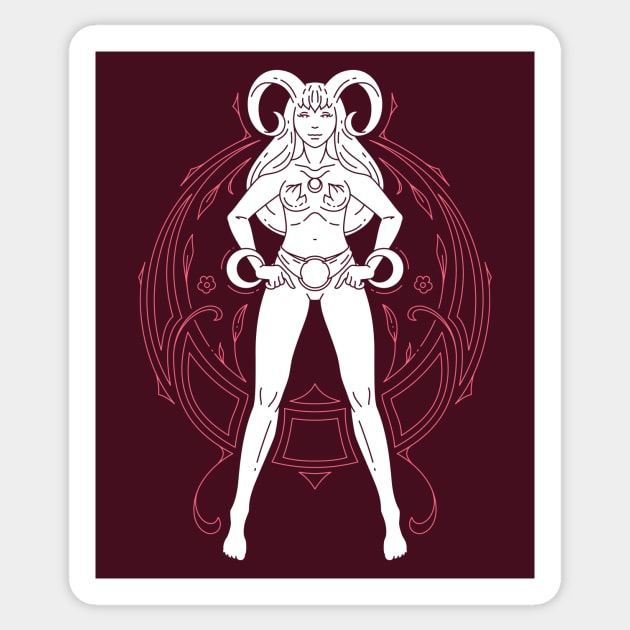 Vintage Aries Goddess Zodiac Symbol // Proud Aries Horoscope Sign Astrology Sticker by Now Boarding